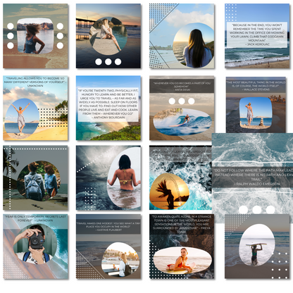 Editable Ocean and Travel Instagram Post Templates for Canva - Boost IG Engagement with Beach and Social Media Posts
