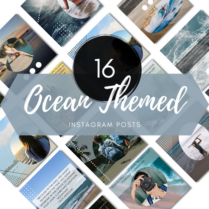 Editable Ocean and Travel Instagram Post Templates for Canva - Boost IG Engagement with Beach and Social Media Posts