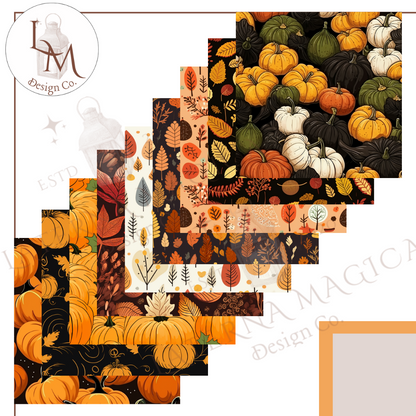 51 Charming Fall-Themed Digital Papers - Seamless, Commercial Use, Instant Download | Autumn, Thanksgiving, Harvest Scrapbooking