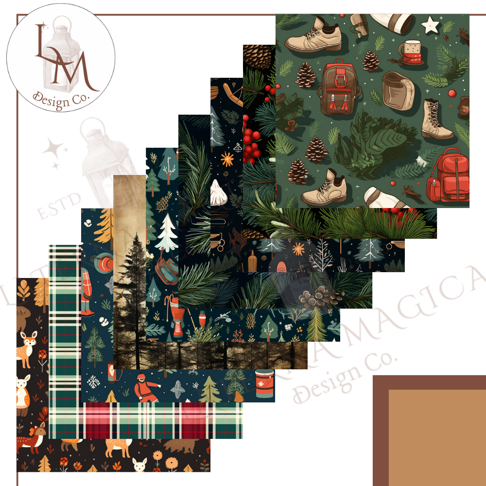 Rustic Winter Digital Paper Pack - 70+ Winter Holiday Backgrounds for Scrapbooking and Crafts